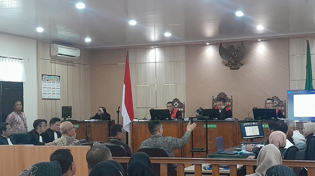 Sidang-pemeriksaan-saksi-dugaan-korupsi-anggaran-proyek-pada-Dinas-PUPR-PKPP-Provinsi-Riau-di-Pengadilan-Tipikor-Pekanbaru.-(Dok.-Riau-Aktual)