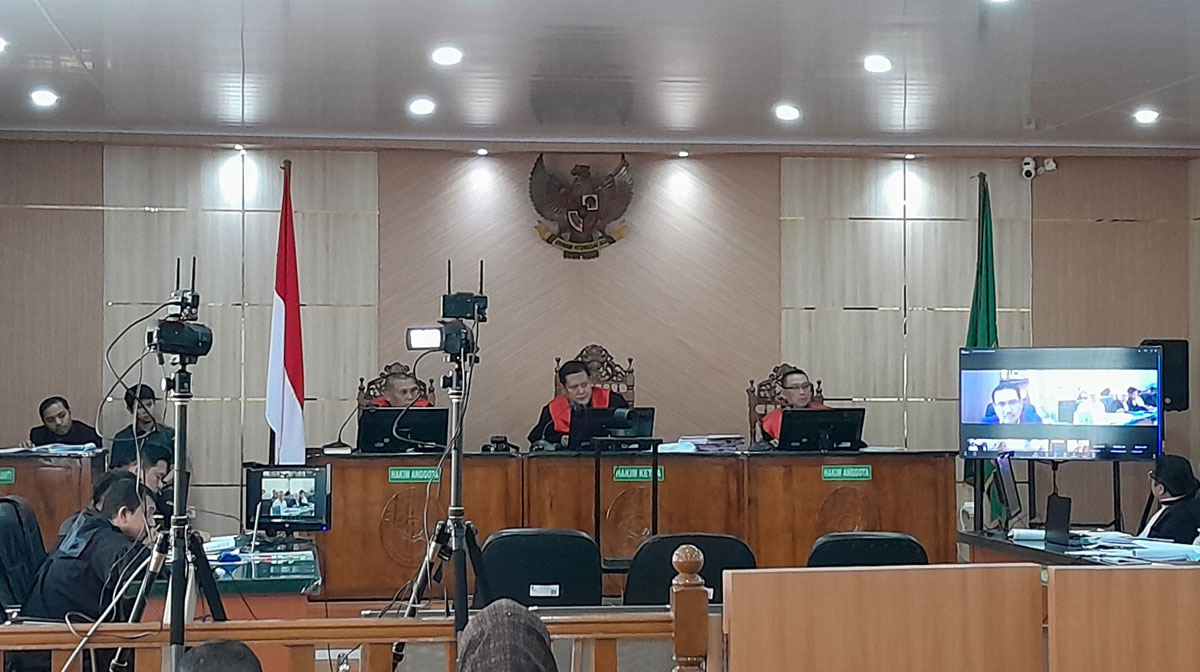 Sidang-dugaan-korupsi-yang-menyeret-Gubernur-Riau-nonaktif-Abdul-Wahid-di-PN-Pekanbaru.-(Dok.-Riau-Aktual)